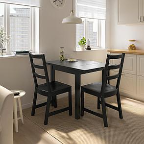 Стол с откидной полой НОРДВИКЕН черный 74/104x74 см ИКЕА, IKEA, фото 2