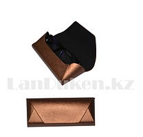 Чехол футляр каркасный для очков коричневый