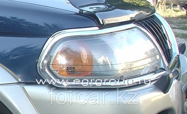 Защита передних фар EGR прозрачная Mitsubishi Pajero Sport 2000-2007 - фото 1 - id-p247638