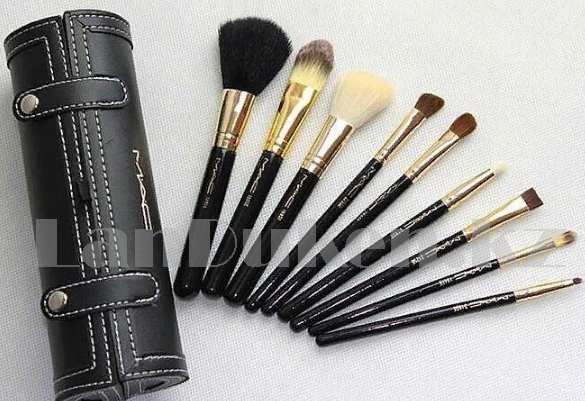 Набор профессиональных кистей для макияжа MAC 9 кисточек в тубусе ...