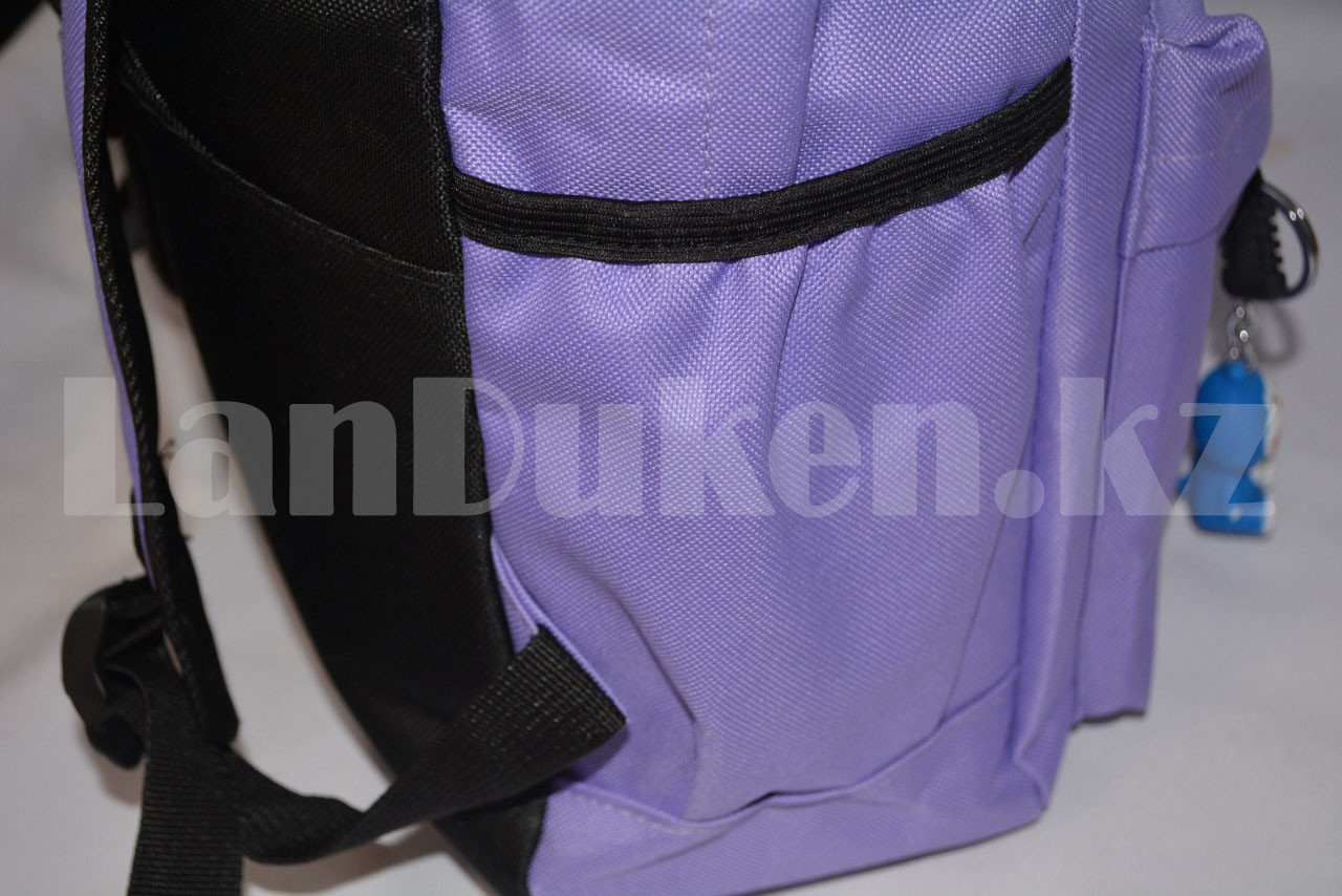 Универсальный школьный рюкзак с пеналом и брелоком сиреневый, надпись The carnival of KKM - фото 9 - id-p66546067