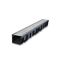 Лоток пластиковый с оцинкованной решеткой 10х14,5 см 1 м/ GIDROLIKA