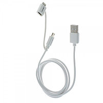 Кабель USB(m) - micro USB(m) + Lightning(m) (CMCA-UL-405) Crown, 1m, фото 2