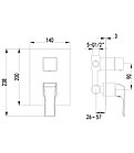 Смеситель для ванны и душа встраиваемый – LM4527C, фото 2