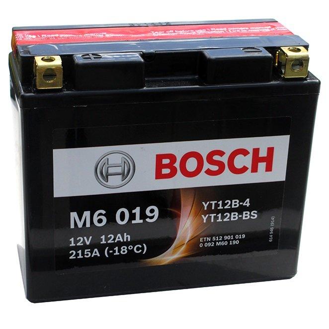 Мотоциклетный аккумулятор (12А/ч 12V) AGM Bosch M6 019 YT12B-BS