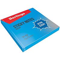 Клейкие листки BERLINGO "Ultra Sticky" 75х75 мм, синий неон, 80 листов
