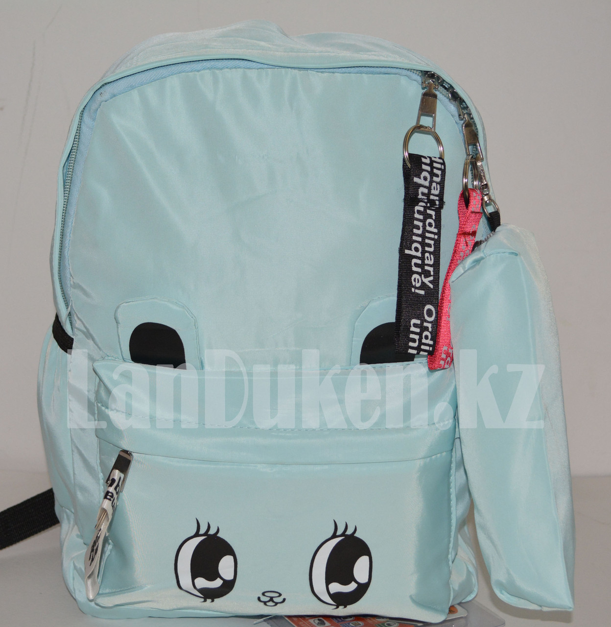Универсальный школьный рюкзак с пеналом с глазами мятный - фото 2 - id-p66626689