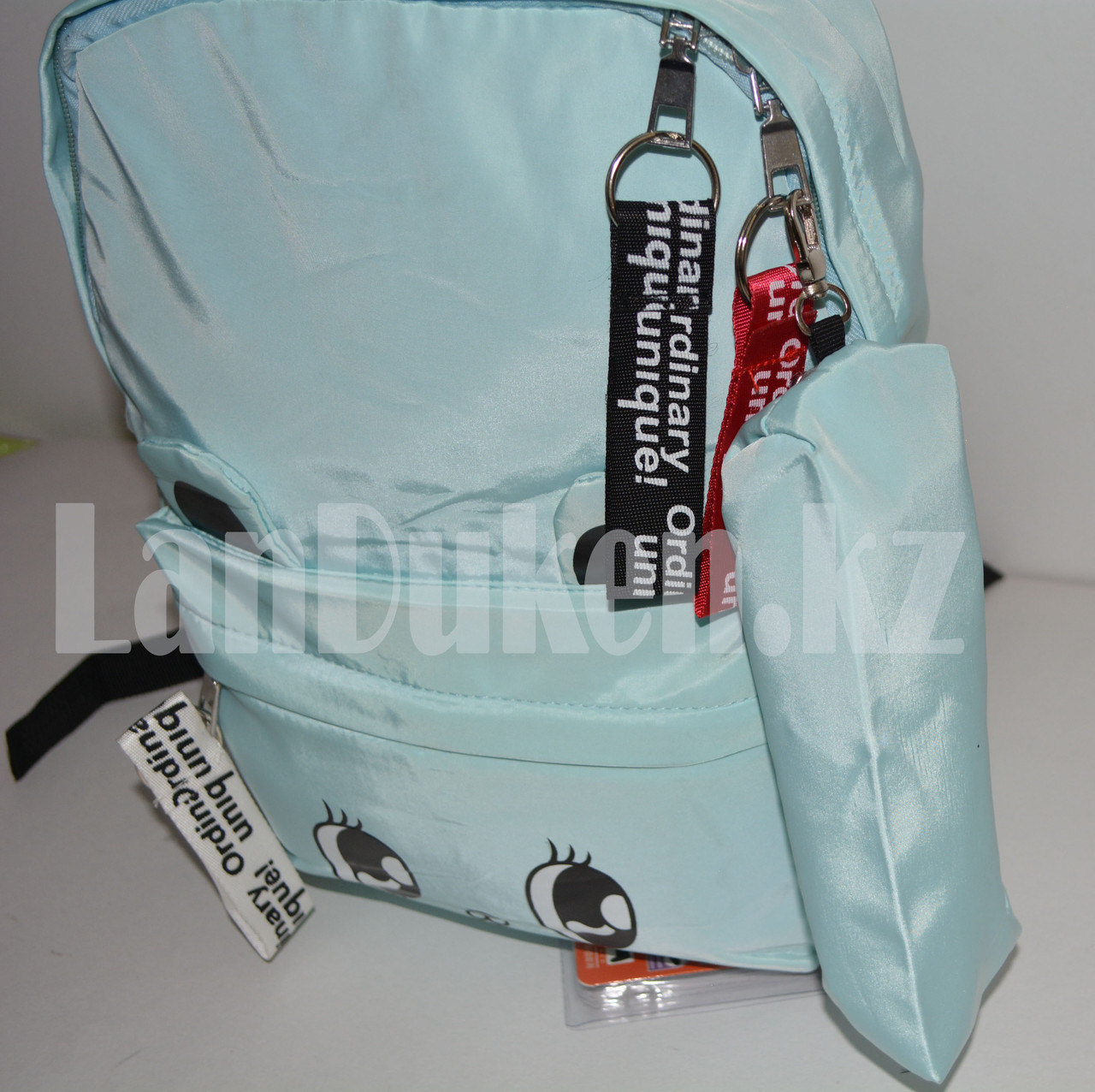 Универсальный школьный рюкзак с пеналом с глазами мятный - фото 5 - id-p66626689