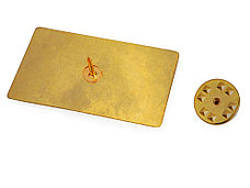 Значок металлический Прямоугольник закругленные углы, золотистый, фото 2