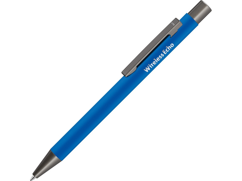 Ручка шариковая UMA STRAIGHT GUM soft-touch, с зеркальной гравировкой, синий - фото 3 - id-p65546267