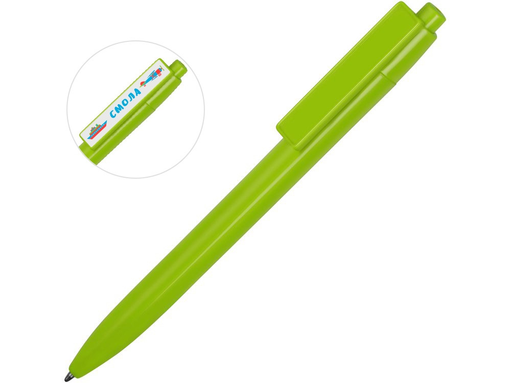 Ручка пластиковая шариковая Mastic под полимерную наклейку, зеленое яблоко - фото 1 - id-p65546412