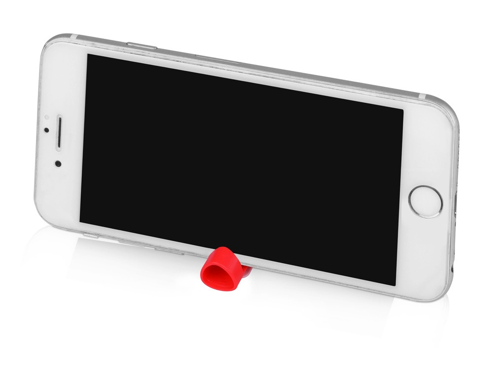 Ручка пластиковая шариковая трехгранная Nook с подставкой для телефона в колпачке, красный/белый - фото 6 - id-p65546854