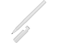 Ручка пластиковая шариковая трехгранная Nook с подставкой для телефона в колпачке, белый, фото 3