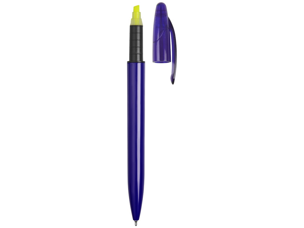 Ручка пластиковая шариковая Mark с хайлайтером, синий - фото 4 - id-p65546882