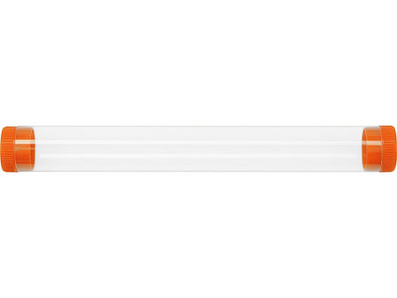 Футляр-туба пластиковый для ручки Tube 2.0, прозрачный/оранжевый, фото 2
