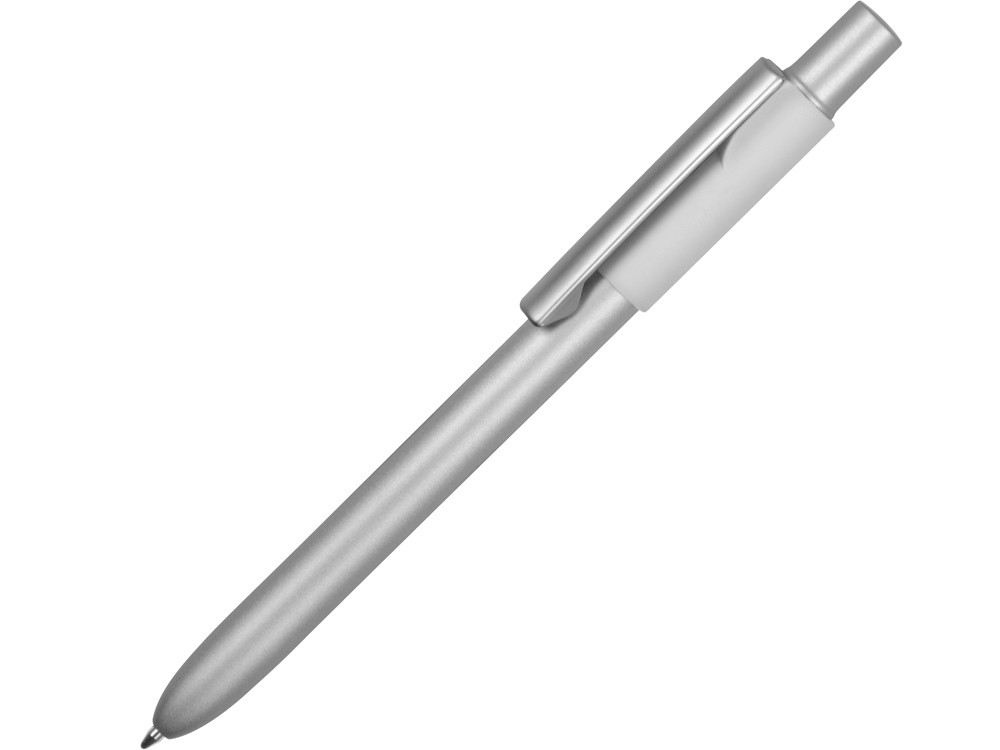 Ручка металлическая шариковая Bobble с силиконовой вставкой, серый/белый - фото 1 - id-p65546975