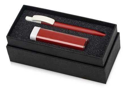 Подарочный набор White top с ручкой и зарядным устройством, красный, фото 2
