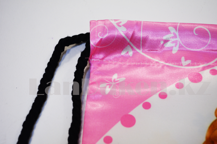 Мешок для обуви тканевый 42.5х34 принцессы Ариэль Бэль розовый - фото 4 - id-p66393234