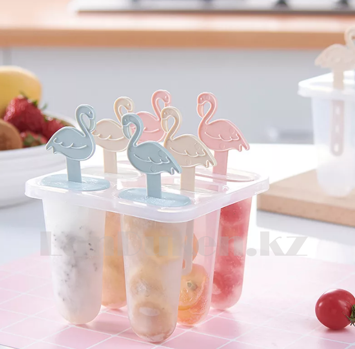 Формочки для мороженого пластиковые Фламинго  6 ячеек