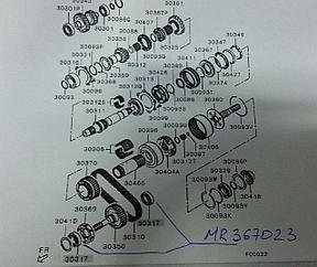 Подшипник шестерни промежуточного.вала раздатки MR367023 Подшипник раздаточной коробки Почти на все митсубиши