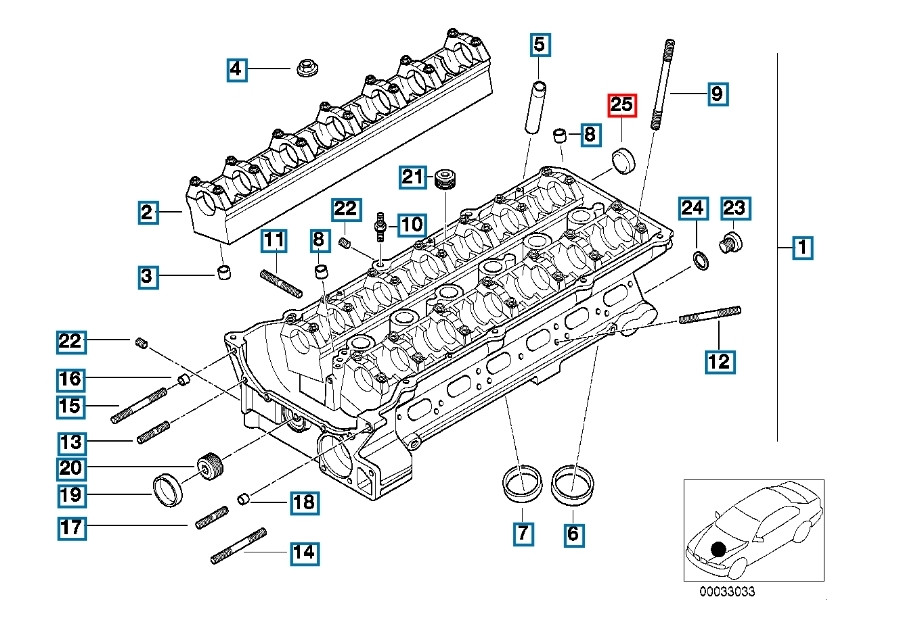 Заглушка блока малая BMW 22mm - фото 3 - id-p66644181