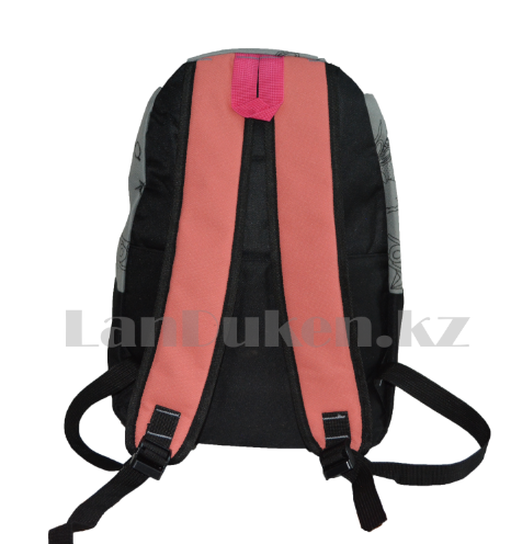 Универсальный школьный рюкзак с кошкой в очках серый со светло розовым - фото 3 - id-p66644154