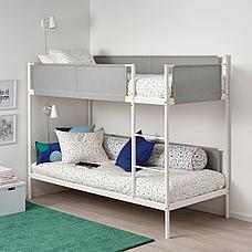 Каркас 2-ярусной кровати ВИТВАЛ белый, светло-серый ИКЕА, IKEA, фото 2