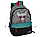 Универсальный школьный рюкзак с кошкой в очках серый с бирюзовым, фото 2