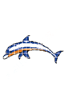 Панно FD3004,размер 3,0 х 1,33 м, дельфин светло-голубой
