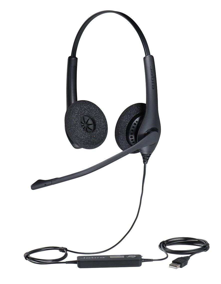 Jabra 1559-0159 Гарнитура проводная BIZ 1500 Duo USB Шумоподавление микрофона - фото 1 - id-p66666567