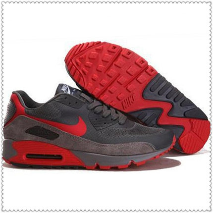 Кроссовки Nike Air Max 90 Hyperfuse серо-красные, фото 2