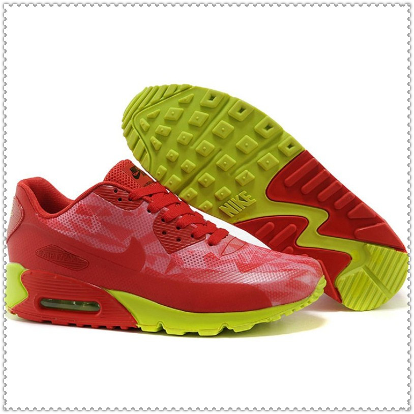 Кроссовки Nike Air Max 90 Hyperfuse красно-зеленые - фото 1 - id-p5475694