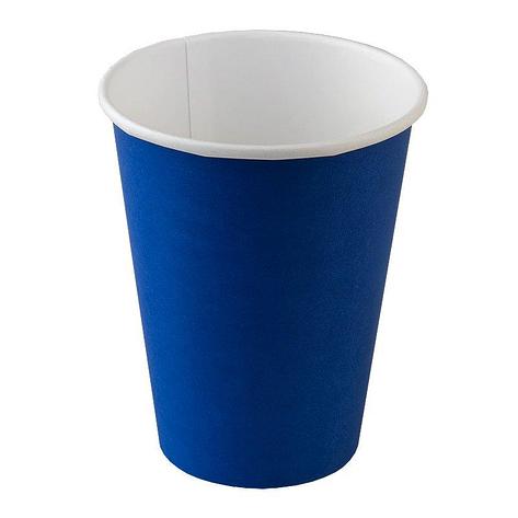 Стакан д/хол./гор., 0.25л, верх. d 80мм нижн. d 56мм, h 92мм, 260+18г/м2, "Reflex Blue", син., однослойный, картон, 1000 шт, фото 2