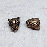 Бусина Голова Барса, 13х11х7мм, фото 2
