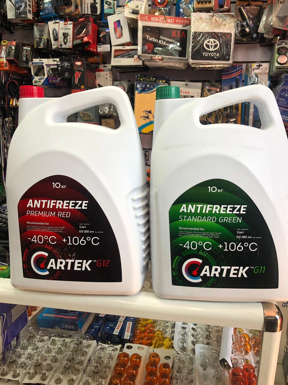 Антифриз Cartek G11 -40 зеленый и красный 10кг