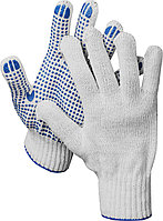 DEXX перчатки трикотажные, 10 пар, 7 класс, с ПВХ покрытием (точка)