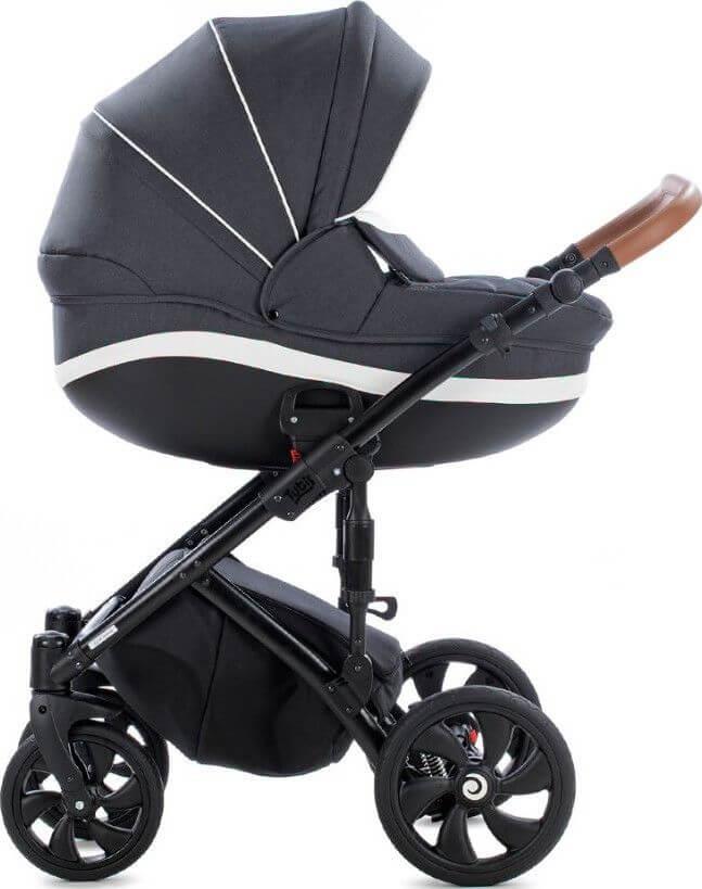 TUTIS Коляска 2 в1 MIMI STYLE короб+прогулка Антрацит + Белый