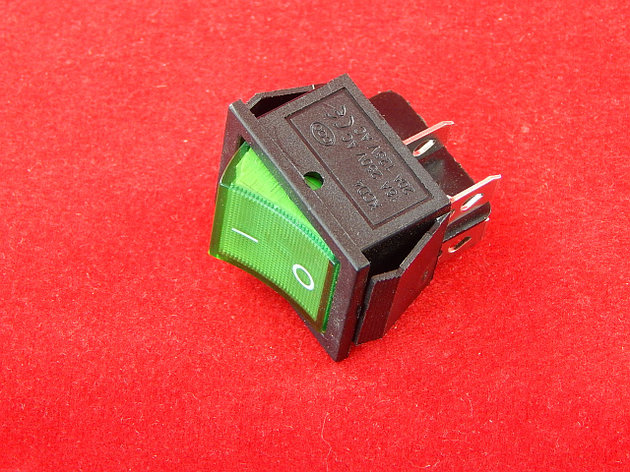 KCD4 Переключатель зеленый ON-OFF  (16A 250VAC) 4P, фото 2