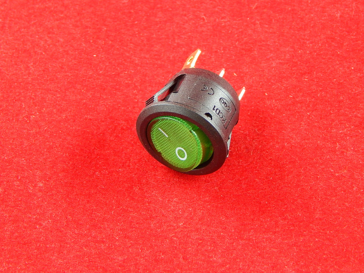 KCD1 Переключатель круглый зеленый ON-OFF (6A 250VAC) 3P
