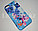 Чехол на Айфон 7 (iPhone 7) Luxo силиконовый матовый принт фламинго и пионы голубой, фото 4