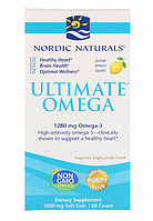 Nordic Naturals, Ultimate Omega, со вкусом лимона, 1,280 мг, 60 желатиновых капсул