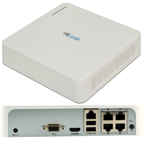 NVR-104H-D/4P - 4-х канальный сетевой видеорегистратор с разрешением записи до 4MP на канал, с 4 PoE-портами.