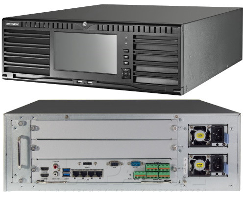Видеорегистратор сетевой DS-96128NI-I16 128-ми канальный 12MP с 16-ю SATA-интерфейсами.