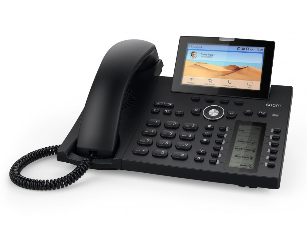 Snom D385 IP-телефон, PoE, цветной экран TFT 4.3”, 12 учетных записей SIP