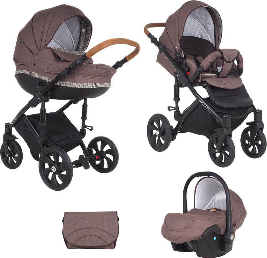 Tutis: Коляска 3 в 1 Mimi STYLE люлька-переноска+короб+прогулка Кофейный лен