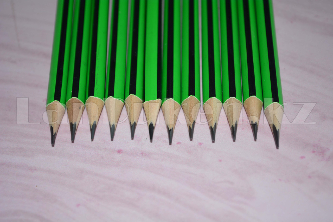 Простые карандаши с зеленым ластиком 12 штук в упаковке Yalong 191301 (HB) - фото 5 - id-p66744201