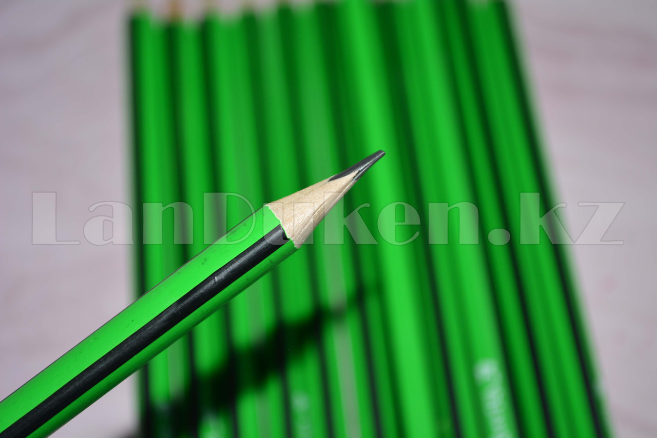 Простые карандаши с зеленым ластиком 12 штук в упаковке Yalong 191301 (HB) - фото 6 - id-p66744201