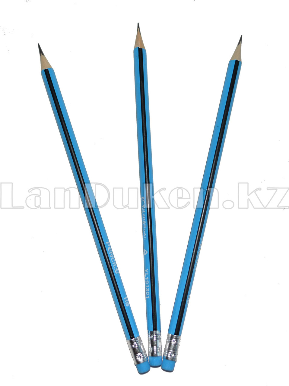 Простые карандаши с голубым ластиком 12 штук в упаковке Yalong 191301 (HB) - фото 2 - id-p66744210