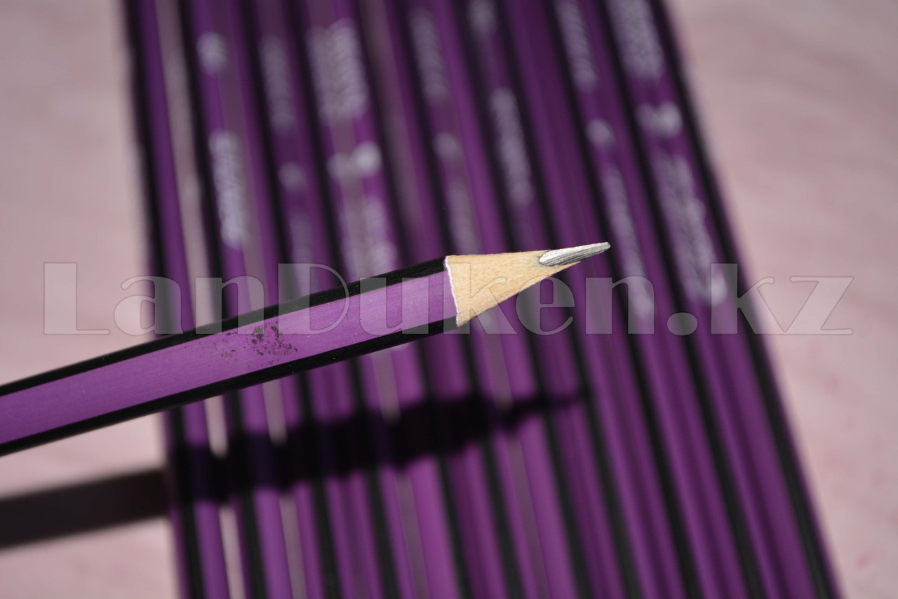 Простые карандаши с фиолетовым ластиком 12 штук в упаковке Yalong 191301 (HB) - фото 5 - id-p66744214
