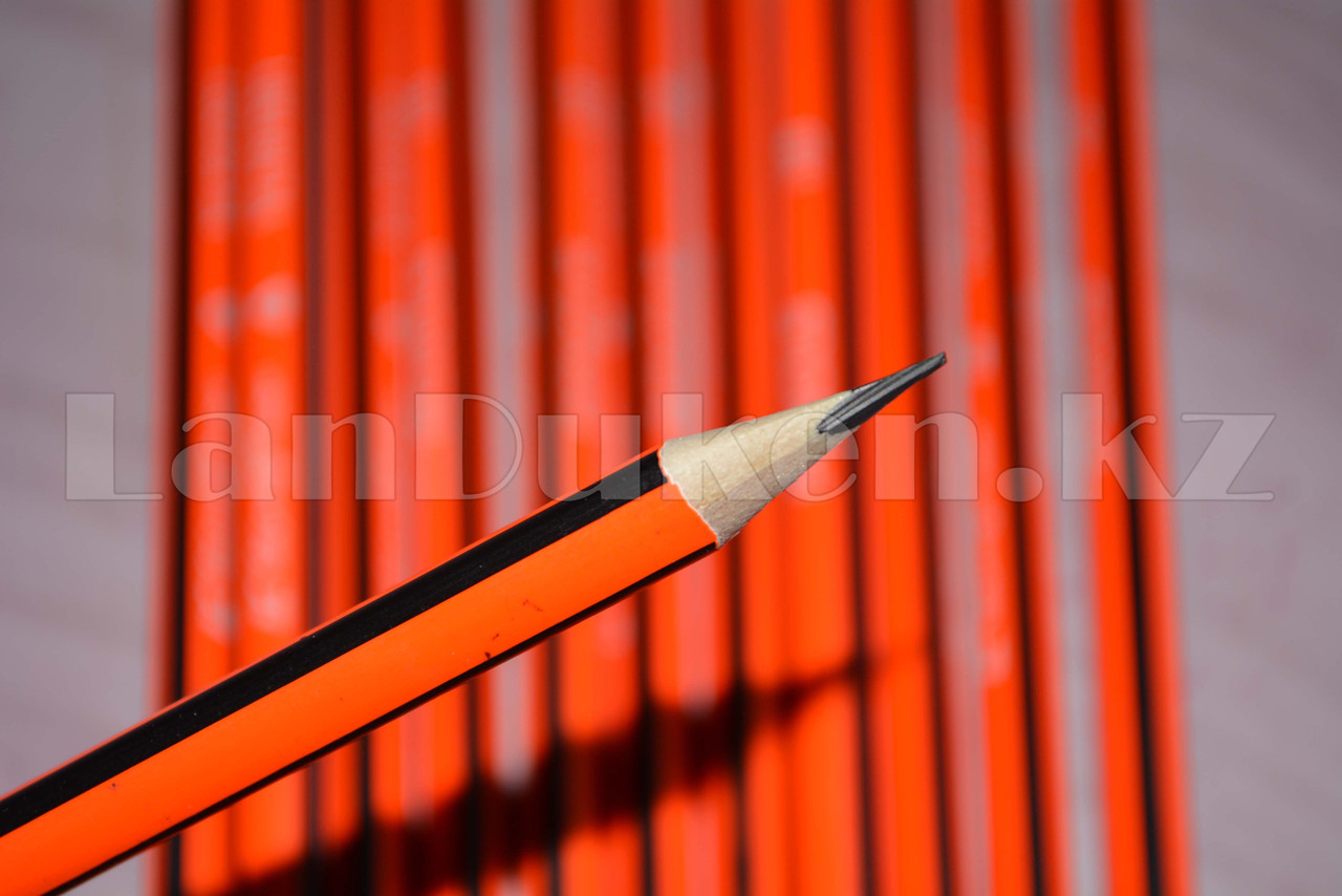 Простые карандаши с оранжевым ластиком 12 штук в упаковке Yalong 191301 (HB) - фото 6 - id-p66744216